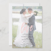Invitation Rien de fantaisie rose mariage photo vellum casual (Devant)