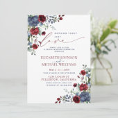 Invitation Rien de fantaisiste, juste amour bleu Bourgogne dé (Debout devant)