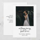 Invitation Rien De fantaisiste, Juste Amour Elopement Faire-p (Devant / Derrière)