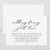 Invitation Rien De fantaisiste, Juste Amour, Mariage Elopemen (Devant / Derrière)