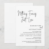 Invitation Rien De fantaisiste, Juste Amour, Mariage Elopemen (Devant / Derrière)