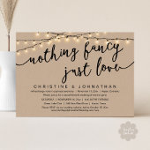 Invitation Rien De fantaisiste, Juste Amour, Mariage Elopemen