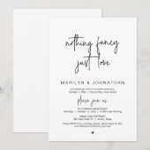 Invitation Rien De fantaisiste, Juste Amour, Mariage Elopemen (Devant / Derrière)