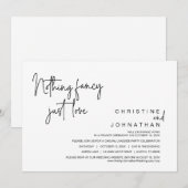 Invitation Rien De fantaisiste, Juste Amour, Mariage Elopemen (Devant / Derrière)