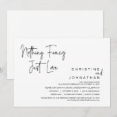 Invitation Rien De fantaisiste, Juste Amour, Mariage Elopemen (Devant / Derrière)