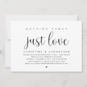 Invitation Rien de fantaisiste juste amour, mariage fuguue pa (Devant)
