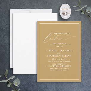 Invitation Rien de fantaisiste juste amour or mariage décontr