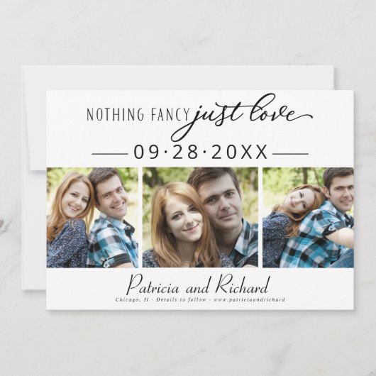 Invitation Rien de fantaisiste juste amour save the date 3 ph (Devant)