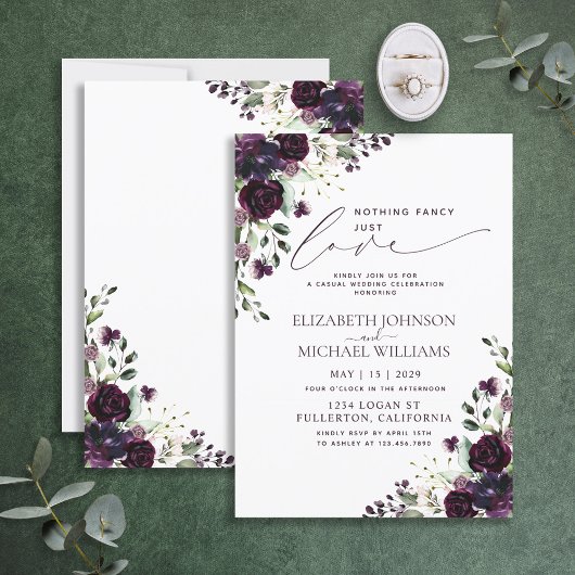 Invitation Rien de Fantaisiste Juste Amour Violet Mariage Déc