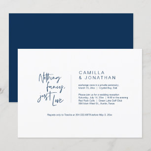 Invitation Rien de fantaisiste, juste de l'amour, Bleu marine