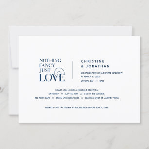 Invitation Rien de fantaisiste, juste de l'amour, Bleu marine