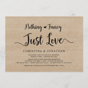 Invitation Rien de fantaisiste, juste de l'amour, bois rustiq