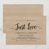 Invitation Rien de fantaisiste, juste de l'amour, bois rustiq (Devant / Derrière)