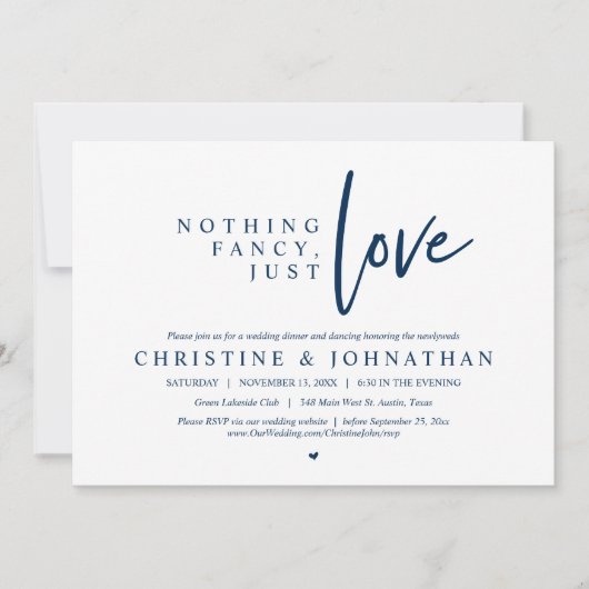 Invitation Rien de fantaisiste, juste de l'amour, dîner de ma (Devant)