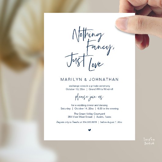 Invitation Rien de Fantaisiste Juste de l'Amour, Dîner de Réc