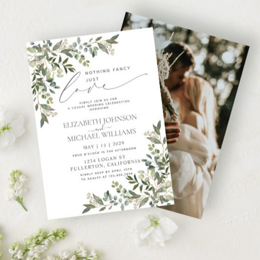Invitation Rien de fantaisiste, juste de l'amour et de l'euca