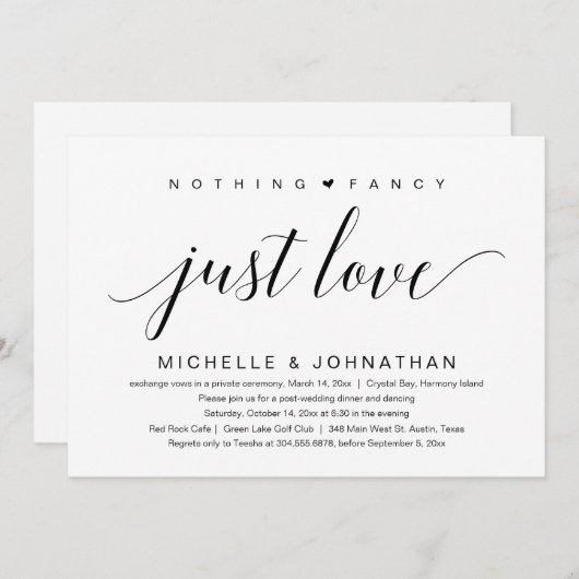 Invitation Rien de fantaisiste, juste de l'amour, évasion amo (Devant / Derrière)