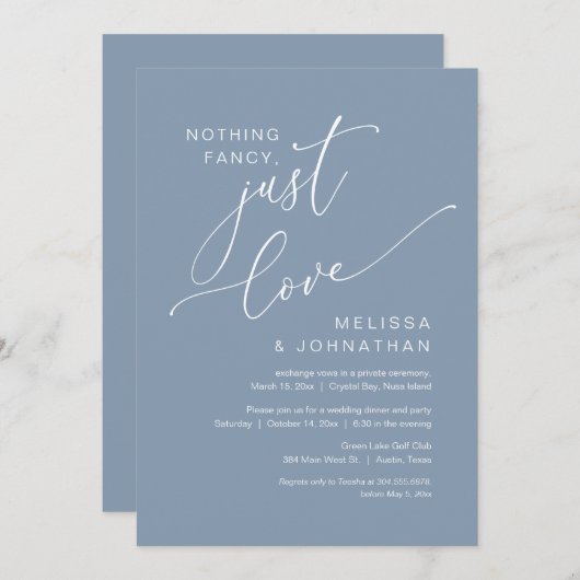 Invitation Rien de fantaisiste, juste de l'amour, évasion de (Devant / Derrière)