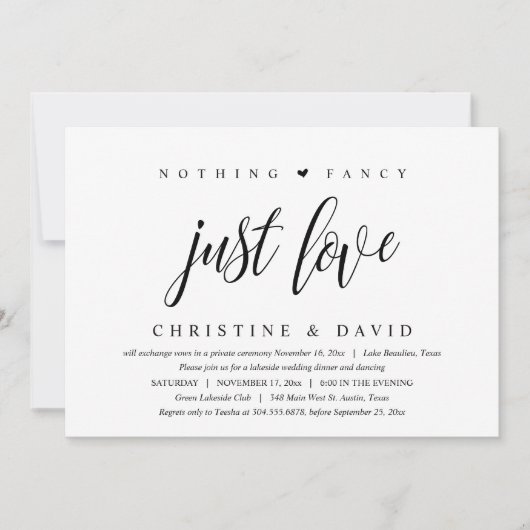 Invitation Rien de fantaisiste, juste de l'amour, fête de con (Devant)