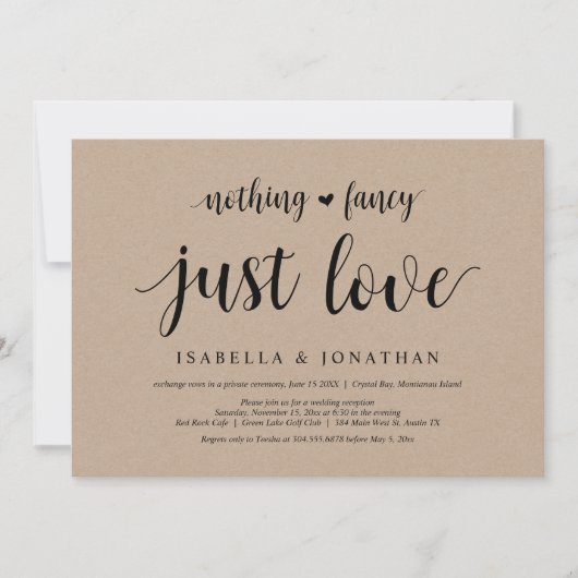 Invitation Rien de fantaisiste, juste de l'amour, Kraft, Mari (Devant)