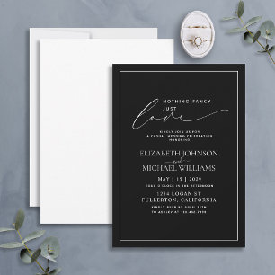 Invitation Rien de fantaisiste, juste de l'amour, mariage déc