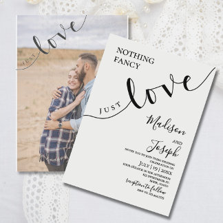 Invitation Rien de fantaisiste, juste de l'amour, mariage, éc