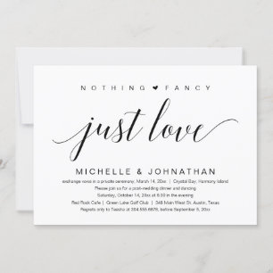 Invitation Rien de fantaisiste, juste de l'amour, Mariage en