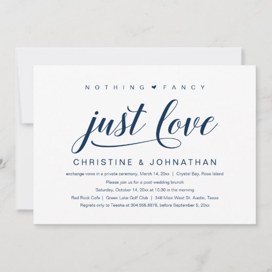 Invitation Rien de fantaisiste, juste de l'amour, Mariage int (Devant)