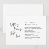 Invitation Rien de fantaisiste, juste de l'amour, mariage int (Devant / Derrière)