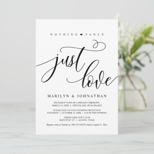Invitation Rien de fantaisiste, juste de l'amour, noir, évasi (Debout devant)