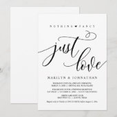 Invitation Rien de fantaisiste, juste de l'amour, noir, évasi (Devant / Derrière)