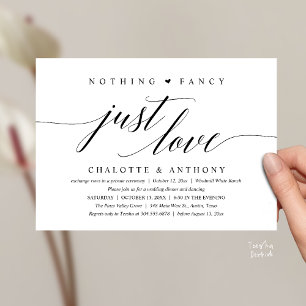 Invitation Rien de fantaisiste, juste de l'amour, réception m
