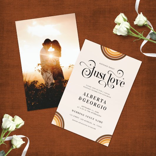 Invitation Rien de fantaisiste juste de l'amour Script rétro 