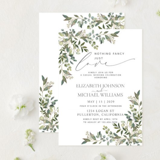 Invitation Rien de fantaisiste, juste l'amour de l'eucalyptus