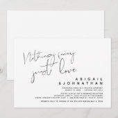 Invitation Rien de fantaisiste, juste l'amour, fuite de noces (Devant / Derrière)