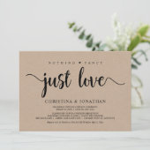 Invitation Rien de fantaisiste, juste l'amour, kraft rustique (Debout devant)