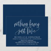 Invitation Rien de fantaisiste, juste l'amour, mariage intime (Devant / Derrière)