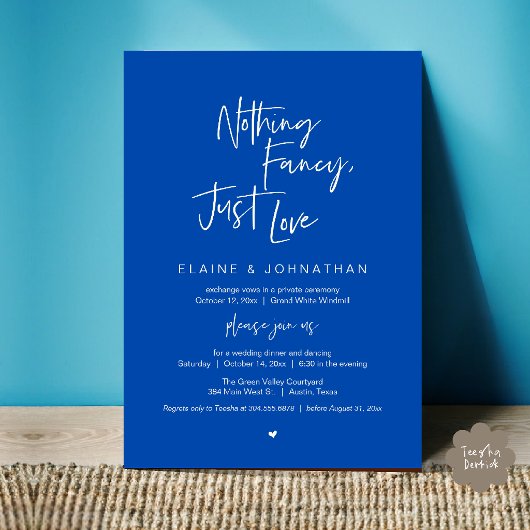 Invitation Rien de fantaisiste, juste l'amour Moderne Minimal