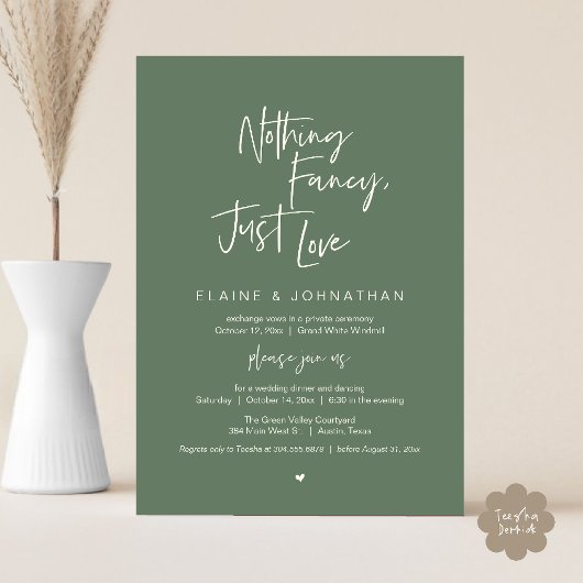Invitation Rien de fantaisiste, juste l'amour Moderne Minimal