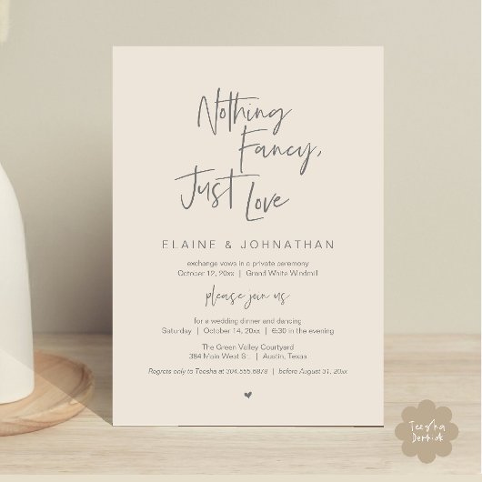 Invitation Rien de fantaisiste, juste l'amour Moderne Minimal