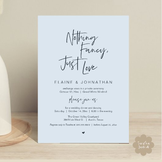 Invitation Rien de fantaisiste, juste l'amour Moderne Minimal