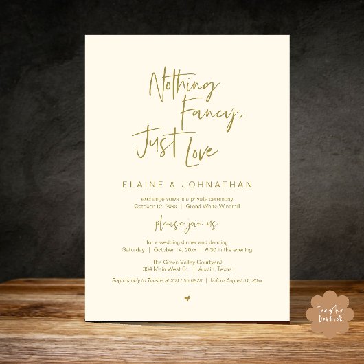 Invitation Rien de fantaisiste, juste l'amour Moderne Minimal