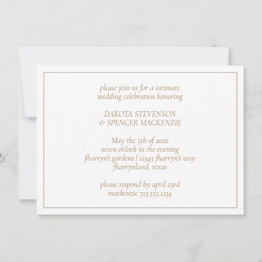 Invitation Rien de fantaisiste juste l'amour | Photo de micro (Dos)