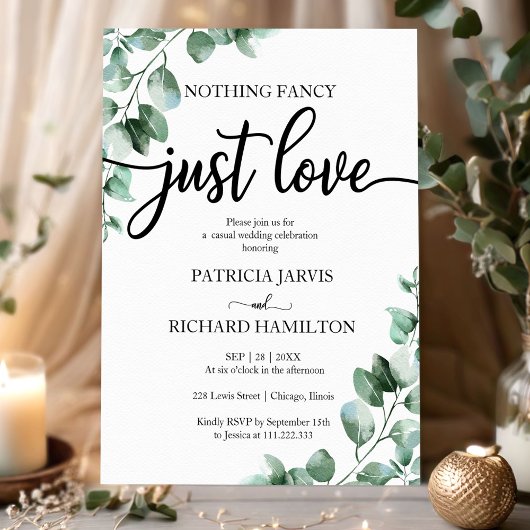 Invitation Rien de fantaisiste, juste l'amour, réception de m