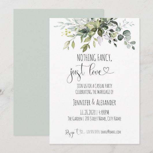 Invitation Rien de fantaisiste, juste un amour de réception d (Devant / Derrière)