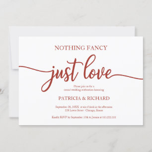 Invitation Rien de fantaisiste juste un amour Mariage décontr