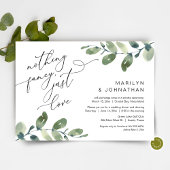 Invitation Rien de fantaisiste, juste un dîner d'élopement d'