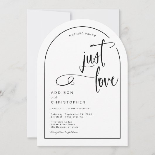 Invitation Rien de Fantaisiste Juste un Écriture de Mariage C (Devant)