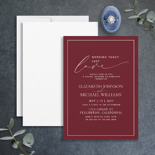 Invitation Rien de fantaisiste, juste un mariage décontracté 
