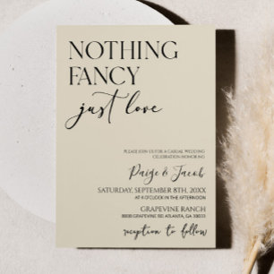 Invitation Rien de fantaisiste, juste un mariage minimaliste